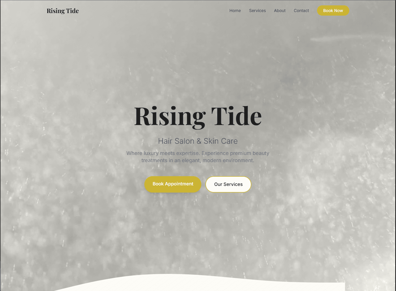 Rising Tide 美发沙龙网站项目案例 - 高端美发沙龙服务展示和在线预约系统